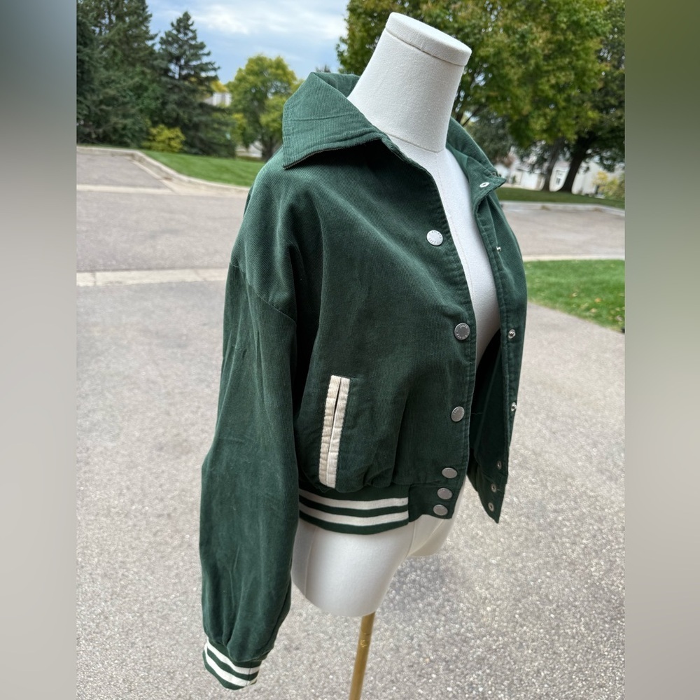Emory Park Green Corduroy Bomber Jacket - Picture 7 of 10